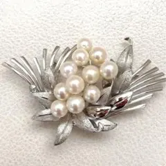 美品　あこや真珠　ブローチ& 帯留め2way シルバー刻印　11個