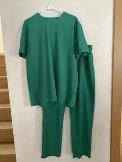 FOREVER 21 MEN リブ半袖＆パンツ セットアップ グリーン XLのサムネイル