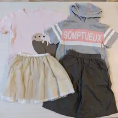 匿名配送　120　女の子　4点　トップス　ボトムス　半袖　夏服