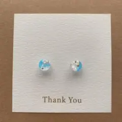 c-648天然石と琉球ガラスのミニピアス