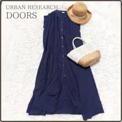 アーバンリサーチドアーズ コットンボイルギャザーマキシワンピース ネイビー F