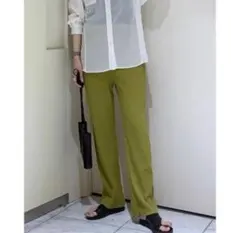 LOWRYS FARM リブパンツ　グリーン