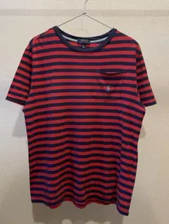 POLO RALPH LAUREN 赤紺ストライプ Tシャツ XL/TL
