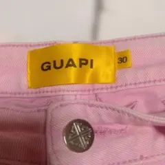 GUAPI ピンク 星柄 ブーツカットデニム 30