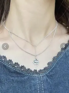 EATME ダブルチェーンクロスローズチョーカー