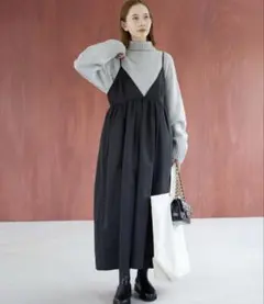 SLOBE IENA キャミワンピース タフタギャザーキャミワンピース　38