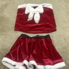 サンタコスチュームセット 赤 ベルベット
