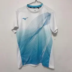 Mizuno テニス Tシャツ ホワイト/ブルー