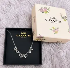 【新品未使用】COACH 3連リボンネックレス★シルバーのサムネイル