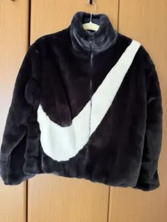 NIKEフェイクファージャケット ブラック S
