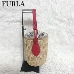 【極美品】FURLA DANAE かごバッグ 近年　レッド ハンドバッグのサムネイル