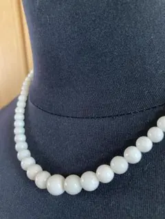 ヴィンテージ　白珊瑚　グラデーション　丸玉　ネックレス　送料出品者負担