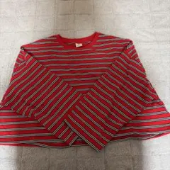 niko and... ボーダー 長袖 Tシャツ レッド M