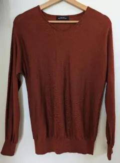 green label relaxing Vネックニット　オレンジ