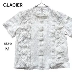 GLACIER グラシア 総レース プルオーバー ブラウス M 白 ハニーズ