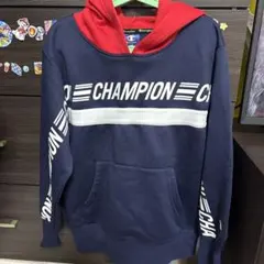 Champion フード付きパーカー 150サイズ ネイビー/レッド