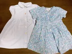 【2枚セット】女の子 ベビー ワンピース 80 デニム 花柄のサムネイル