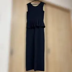 ネイビー ペプラムデザイン オールインワン　Sサイズ