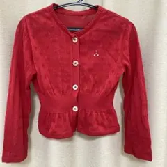 f dash（ファミリア）薄手カーディガン　赤ハート生地　110cm