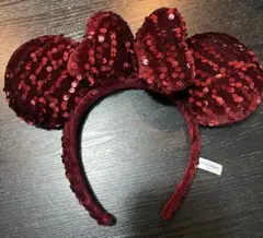 ミニーのスパンコールカチューシャ　レッド