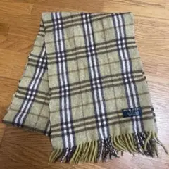 【美品】バーバリー カシミヤ100% マフラー 英国製 チェック柄