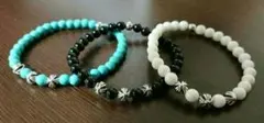 新品★クロスボール 数珠 パワーストーン ブレスレット ◎2個set ターコイズ
