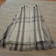 チュール　チェック　フレアスカート