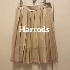 Harrods ベージュ プリーツスカート ひざ丈 1号