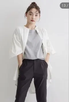 タグ付き新品⭐︎ アメリカンホリック　バックギャザーシャツチュニック　M ホワイト