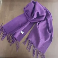 FURLA/ フルラ ストール フリンジ付マフラー ダーク パープル☆ 美品