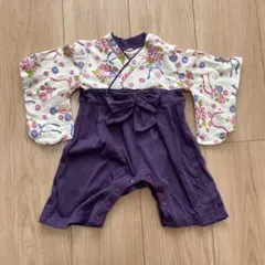 花柄着物スタイルロンパース 60cm お食い初め