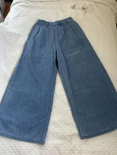 GU ワイドパンツ ライトブルー