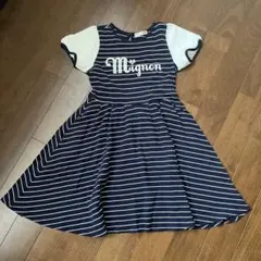 pom pinette ボーダー半袖ワンピース