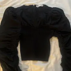 ZARA パフスリーブ切替ニット