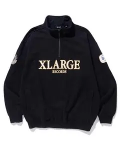 XLARGE RECORDS ハーフジップ スウェット ブラック