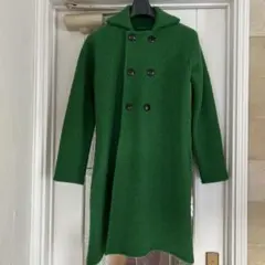 最終週末お値下げNATURAL LANDORY グリーンハーフコート毛100