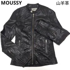やぎ革　MOUSSY マウジー レザージャケット ライダーズ ブラック　1
