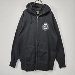 新日本プロレス　フルジップ　フーディー　パーカー　薄手　XL　ビッグロゴ　古着