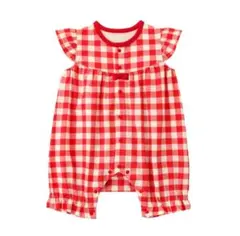 【週末限定セール】ギンガムチェック　ロンパース　70