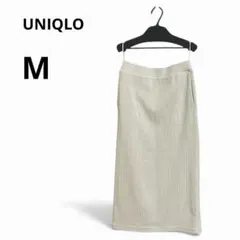 ユニクロ コーデュロイロングナロースカート ミモレ丈 スリット M オフホワイト
