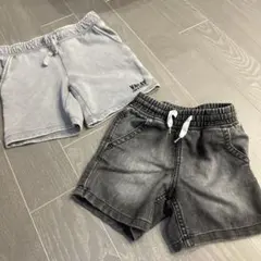 ベビー服 パンツ 2点セット グレー ダークグレー