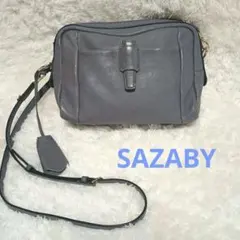 サザビー sazaby レザー 斜めがけ ショルダーバッグ グレー