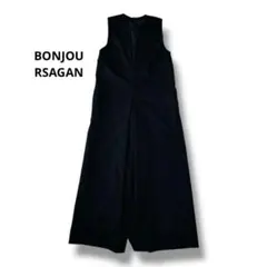 ボンジュールサガン　BONJOURSAGAN Vネックオールインワン　S 黒