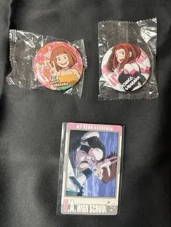 ヒロアカ 麗日お茶子 ガチャガチャ 缶バッジ スナップマイド