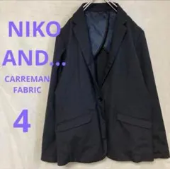 【ニコアンド】テーラードジャケット(4)オフィスカジュアル レーヨン混 濃い紺色