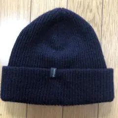 リブ編みニット帽　黒