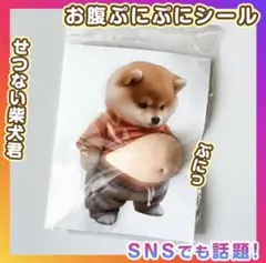 【値下げ！】おなか ぷにぷに 立体 シール 柴犬 3D 1枚 ぷっくりお腹 いぬ