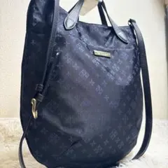 極美品✨ラシット 2way ショルダー　レザー　ナイロン　モノグラム　A4可　紺のサムネイル