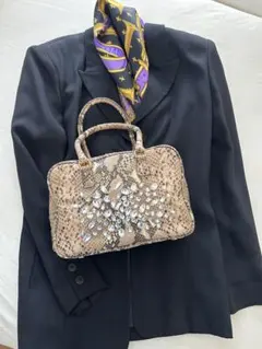 A.D.M.J. スネークスキン ハンドバッグ