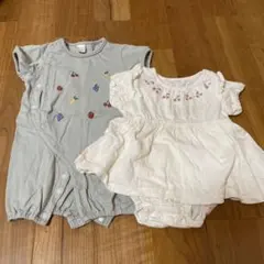 futafuta/mamaraku 50〜70cm女の子ベビー服2点